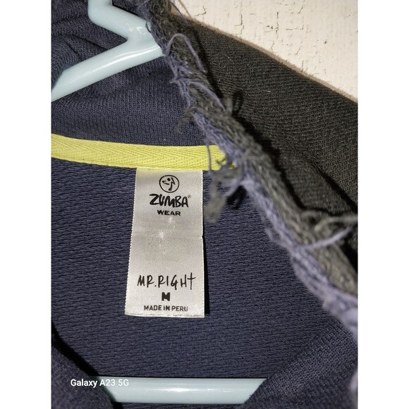 Zumba Wear Mr. Right Navy Blue Full Zip Sweatshirt Jacket Size Medium - Picture 3 of 5
